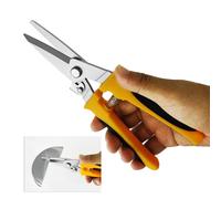 8" Aviation Tin Snips for cutting metal sheet,Heavy Duty Scissors with Safety Lock,Metal Snips cut wires,cardboard,branches,light metal,plastic zip ties,Fabric