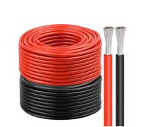 8 AWG Silicone Power Wire 100 Feet, 600V High-Temp Flexible Cable, Tinned Copper Wire for Automotive, Industrial, DIY, Solar Projects - Red(50ft,12AWG)