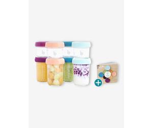 8 Babybols Glass Containers 4 x 100 ml + 4 x 220 ml, by BABYMOOV multi