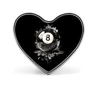 8 Ball Billiards Pool Heart Shaped Enamel Brooch Pin Button Badges Decoration Hat Clothing Bag Accessories Gift Crafts