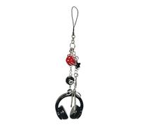 8 Ball Keychain Portable Beaded Earphone Chain Keyring Jewelry Accessories Artistic Design Stylish Earphone Keychain, フリーサイズ