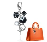 8 Ball Keyring, 8 Ball Dice Charm Keychain, Cute Keyrings, Novelty Keychains Y2K Pendant, Y2K Star Dice Billiards Keychin, for Women, Stylish Keyring for Bags, Purses, and Clothing Accessories