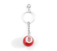 8 Ball Keyring Billiard Snooke Keychain Handbag Purse Pendants Billiards Gift Souvenirs Car Keychains Gifts for Women Men (Red)