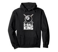 8-Ball King Billiards Funny Pool Player Pullover Hoodie