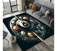 8 Ball Pool Rug - Extra Large Washable Non-Slip Area Carpet, Soft Fluffy Billiard Floor Mat for Living Room, Bedroom & Man Cave, Modern Indoor Plush Rug for Gaming Decor (Colour 3,160x230cm)