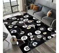 8 Ball Pool Rug - Extra Large Washable Non-Slip Area Carpet, Soft Fluffy Billiard Floor Mat for Living Room, Bedroom & Man Cave, Modern Indoor Plush Rug for Gaming Decor (Colour 5,160x230cm)