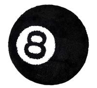 8 Ball Rug - 40 inch Black Round Carpet Billiard Pool 8 Ball Carpet, Non-Slip Flocking Floor Bath Mat for Living Room Decor, Alt Room Decor Soft Y2K Rug Hypebeast Doormat for Bedroom