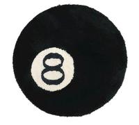 8 Ball Rug, Black Round Rug Carpet for 8 Balls Washable Flocked Billiard Ball Carpet Flocked Non-slip Carpet Absorbent Non Slip Soft Bath Mat for Bedroom, Living Room, Home Decoration (80cm)