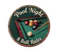 8 Ball Rules Metal Tin Sign Plaque