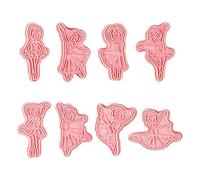 8 Ballet Cookie Cutters, Ballet Dancer Pla Stic Cookie Cutters Stamp for Kids, Cookie Cutter Set Pink Cutters for Baking, Cookie Cutters Shapes for di-y Fondant Pastry Cake Decoration