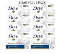 8 Bars Dove Beauty Cream Bar White Soap 2x4 Pack Essential Value Deep Moisture