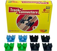 TOY2 Set of 8 Toy Train Track Connectors Compatible with Brio & Lego Duplo | Kit w/ Track Connectors | Sustainable Wooden Train Set Rail Connector