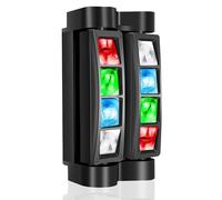 8 Beam RGBW Moving Head Light, LED DJ Stage Light with 25 Lighting Effects, DMX512 & Sound Activated Disco Lamp with 180° Pan, 7/15CH Beam Light for Party, Club, Wedding 1pcs