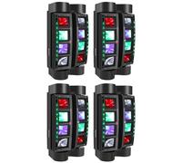 8 Beam RGBW Moving Head Light, LED DJ Stage Light with 25 Lighting Effects, DMX512 & Sound Activated Disco Lamp with 180° Pan, 7/15CH Beam Light for Party, Club, Wedding 4pcs