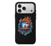 8 Billiards U.S.A. Flag Flame Waves Phone Case Compatible with iPhone 17 Air Pro Max Shockproof TPU Protective Cover