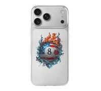 8 Billiards U.S.A. Flag Flame Waves Phone Case Compatible with iPhone 17 Air Pro Max Shockproof TPU Protective Cover