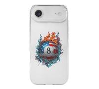 8 Billiards U.S.A. Flag Flame Waves Phone Case Compatible with iPhone 17 Air Pro Max Shockproof TPU Protective Cover