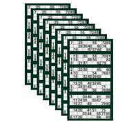 ( 8) Bingo Pad Book 1-600 Numbered Bingo Tickets - 6 to View Sheets - Bingo Flyers Sheets for Family Fun, Christmas, New Year, Party Games, Events & Get Togethers (Dark Green)