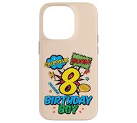 8 Birthday Boy Comic Cool 8th Bday Superhero Party Boys Kids Case for iPhone 14 Pro