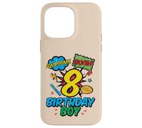 8 Birthday Boy Comic Cool 8th Bday Superhero Party Boys Kids Case for iPhone 14 Pro Max