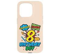 8 Birthday Boy Comic Cool 8th Bday Superhero Party Boys Kids Case for iPhone 15 Pro