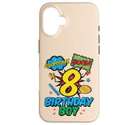 8 Birthday Boy Comic Cool 8th Bday Superhero Party Boys Kids Case for iPhone 16