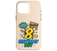 8 Birthday Boy Comic Cool 8th Bday Superhero Party Boys Kids Case for iPhone 16 Pro Max
