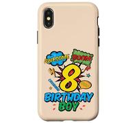 8 Birthday Boy Comic Cool 8th Bday Superhero Party Boys Kids Case for iPhone X/XS