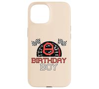8 Birthday Boy Speedometer Race Flag 8th Bday Boys Kids Case for iPhone 15