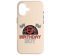 8 Birthday Boy Speedometer Race Flag 8th Bday Boys Kids Case for iPhone 16