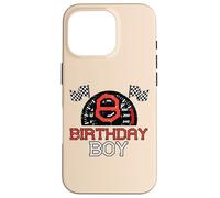 8 Birthday Boy Speedometer Race Flag 8th Bday Boys Kids Case for iPhone 16 Pro
