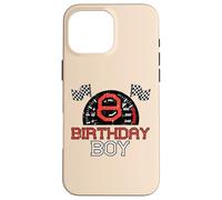 8 Birthday Boy Speedometer Race Flag 8th Bday Boys Kids Case for iPhone 16 Pro Max