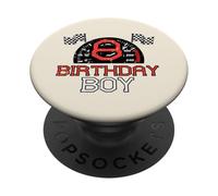 8 Birthday Boy Speedometer Race Flag 8th Bday Boys Kids PopSockets Adhesive PopGrip