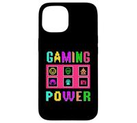 8-Bit Pixel Gaming Power Fun Colorful Retro Arcade Design Case for iPhone 15