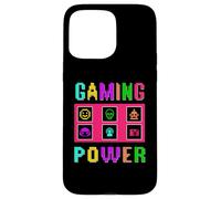 8-Bit Pixel Gaming Power Fun Colorful Retro Arcade Design Case for iPhone 15 Pro Max