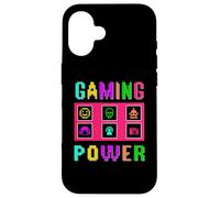 8-Bit Pixel Gaming Power Fun Colorful Retro Arcade Design Case for iPhone 16