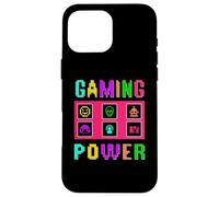 8-Bit Pixel Gaming Power Fun Colorful Retro Arcade Design Case for iPhone 16 Pro Max