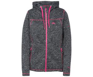 (8, Black Marl) Trespass Odelia Womens Full Zip Fleece Hood Jacket