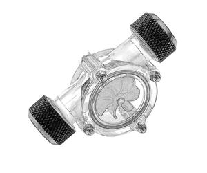 8-Blade G1/4 Water Flow Meter for Pc Liquid Cooling Systems - Acrylic Body Black Impeller 77.5 X 47.5 X 19 Mm Compatible Having Custom Water Cooling Loops