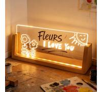 8”Blank Acrylic LED Display Base, For Engraving Craft Project Light U-Shaped Lamp, Illuminated Night For Desk Cabinet Bedroom Decoration(Wood,203 * 80mm)