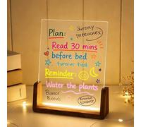 8”Blank Acrylic LED Display Base, For Engraving Craft Project Light U-Shaped Lamp, Illuminated Night For Desk Cabinet Bedroom Decoration(Walnut,153 * 200mm)