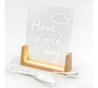 8”Blank Acrylic LED Display Base, For Engraving Craft Project Light U-Shaped Lamp, Illuminated Night For Desk Cabinet Bedroom Decoration(Wood,153 * 200mm)