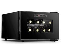 8-Bottle Electronic Wine Cooler - Freestanding Mini Fridge for Red & White Wine, Digital Control, Compact Countertop Cellar, Horizontal Design for Home Bar