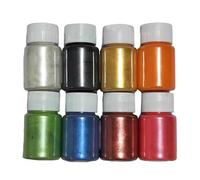 8 Bottles Multicolored Pearlescent Shade Powder for Artisanal Rosin Jewelry Mud Handicrafts Not Deadly Muscovite Scintillate Art Materials Kids Art Scintillate for Clay
