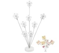 8-Branch Photo Tree Holder with Clips,Family Money Tree Picture Frame Stand,White Sakura Gift Card Holder for Cards, Notes, Memos, Wedding Photos, Office Desk and Home Decor