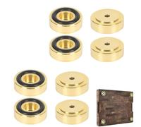 8 Brass Chopping Board Feet with Rubber Non-Slip Pads for Enhancing Stability on Smooth Surfaces Like Granite or Laminate