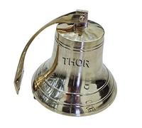 8" Brass Maritime Marine Ship Bell Boat School Dinner, Reception, Home Decor Wall Mounted, Wall Hanging Nautical Bells Rustic Vintage Christmas Decor Gifts