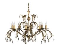 8 Bulb Chandelier Hanging Pendant LIght Bronze Patina LED E14 60W Bulb