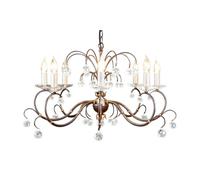 Loops 8 Bulb Chandelier Hanging Pendant LIght Bronze Patina LED E14 60W Bulb Loops Multicolor