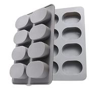 8 Cavities Oval Shape Silicone Soap Mold Soap Making Supplies Baking Mold for Chocolate Bread Cheesecake Cupcake Fondant Oval Making Silicone Molds Halloween Christmas for Adults Kids